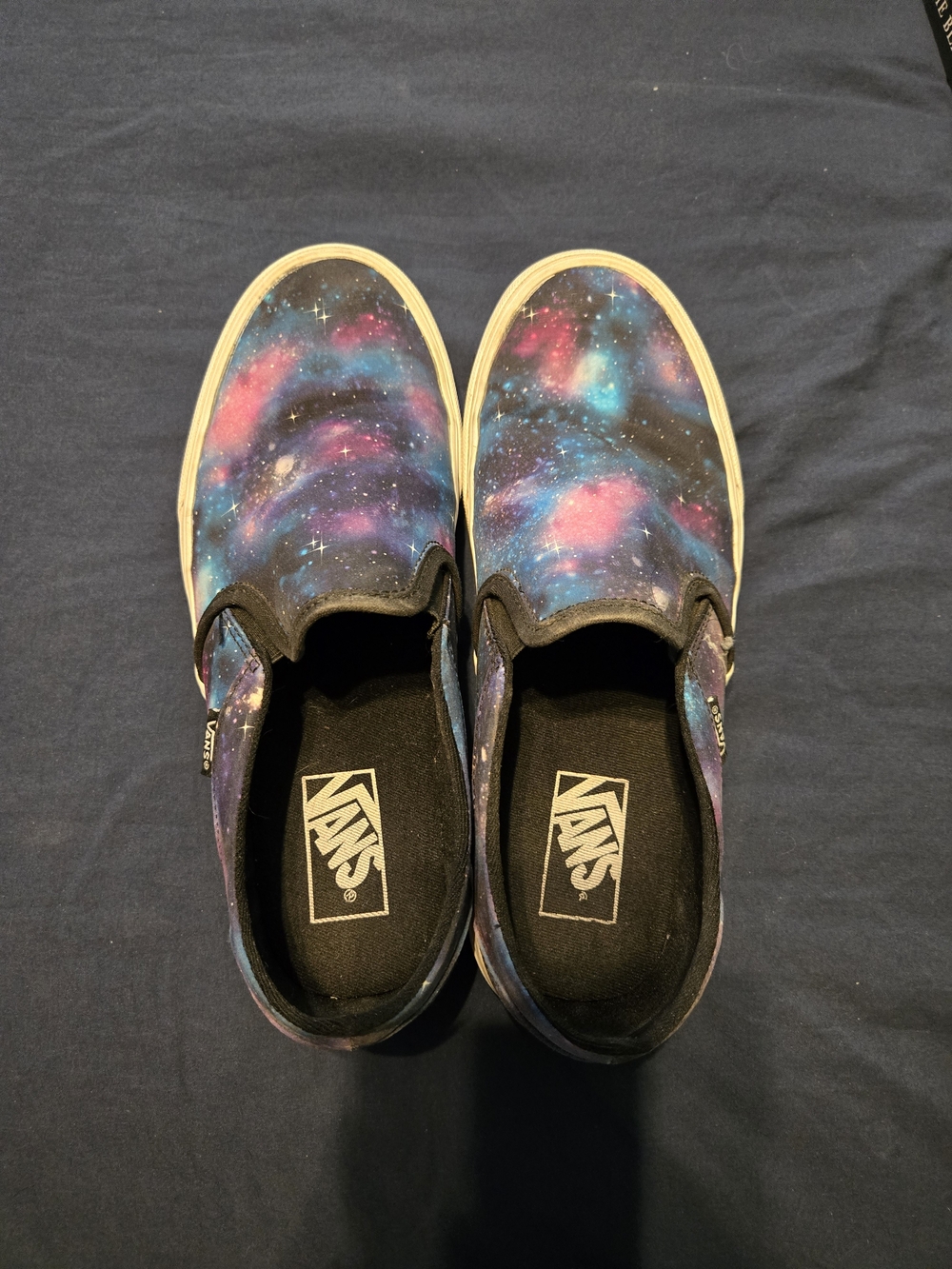 Vans Slip-On Galaxy Print Shoe - Black/Purple/Pink